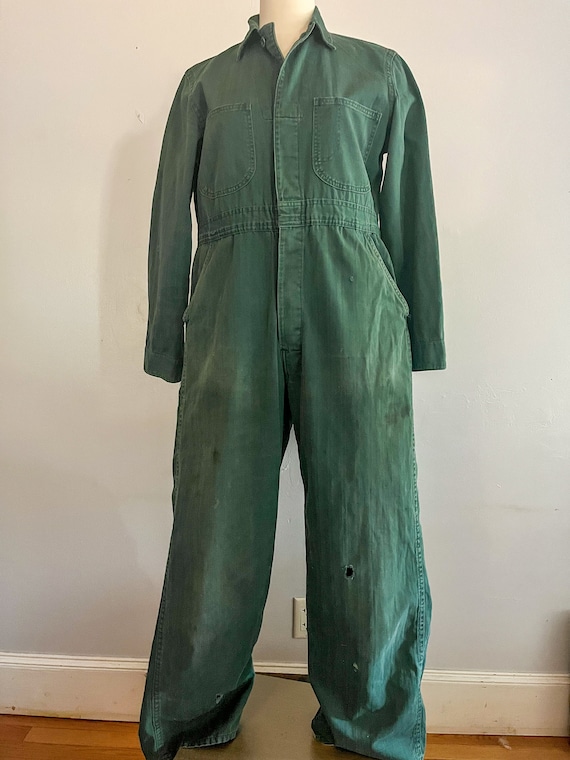 1950s Detroit Overall Mfg Co Vintage Green Coveralls Jumpsuit - Etsy