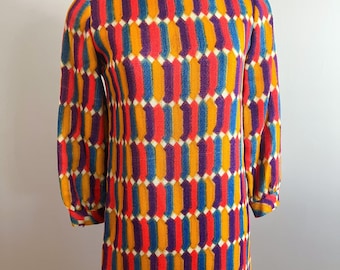 1960s Mod Rainbow Vintage Designer Carlye Mini Dress from the Hudson’s Detroit Woodward Shops!