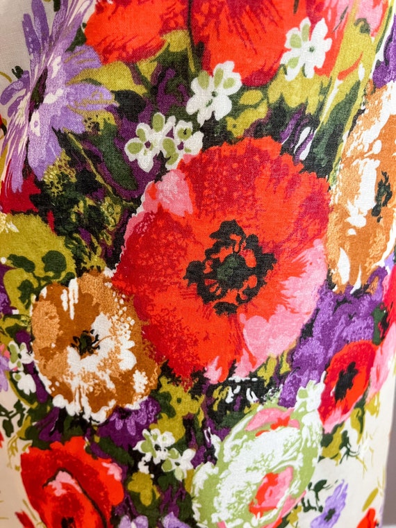 Vintage white button down Garden dress Maxi. Floral m ^^^