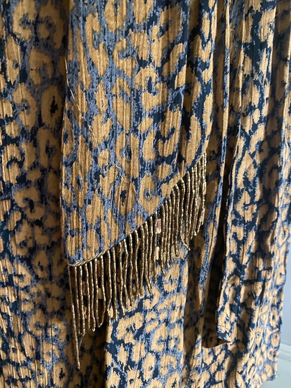 1980s Carole Little Leopard Rayon Fringe Top and … - image 3