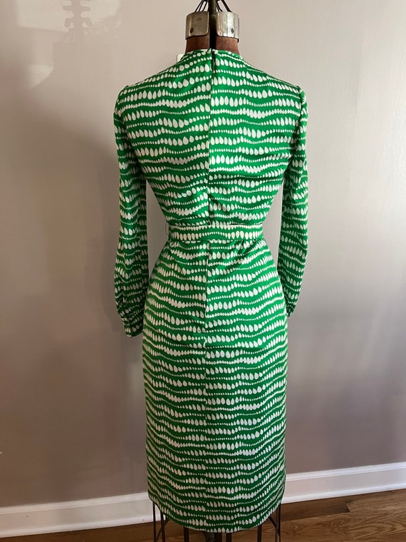 1970s Green and White Adele Simpson Vintage Dress… - image 9