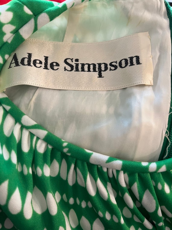 1970s Green and White Adele Simpson Vintage Dress… - image 4