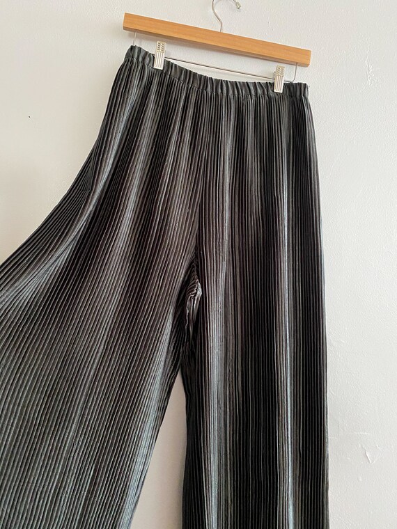 Vintage Jeanne Marc Inky Black Palazzo Accordian P
