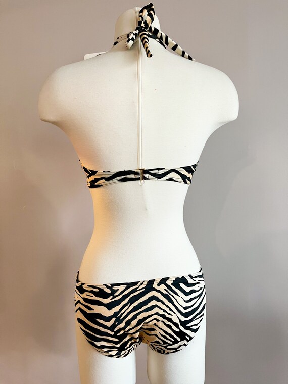 Y2K Beige Zebra Print Sexy Monokini From Victoria… - image 7