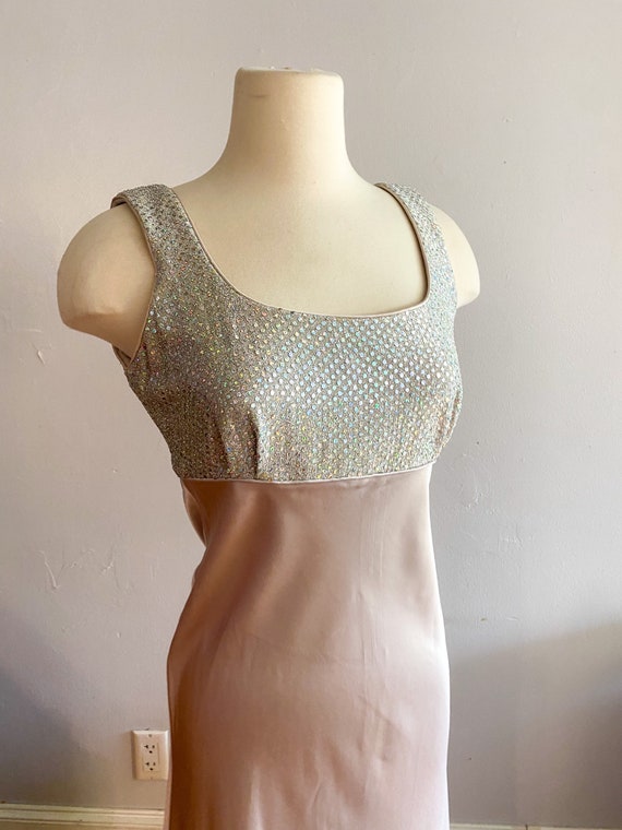 90s Silvery Lavender Bias Cut Gown by Betsy and A… - image 4