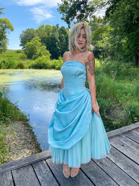 1950s Vintage Will Steinman Taffeta and Tulle Icy