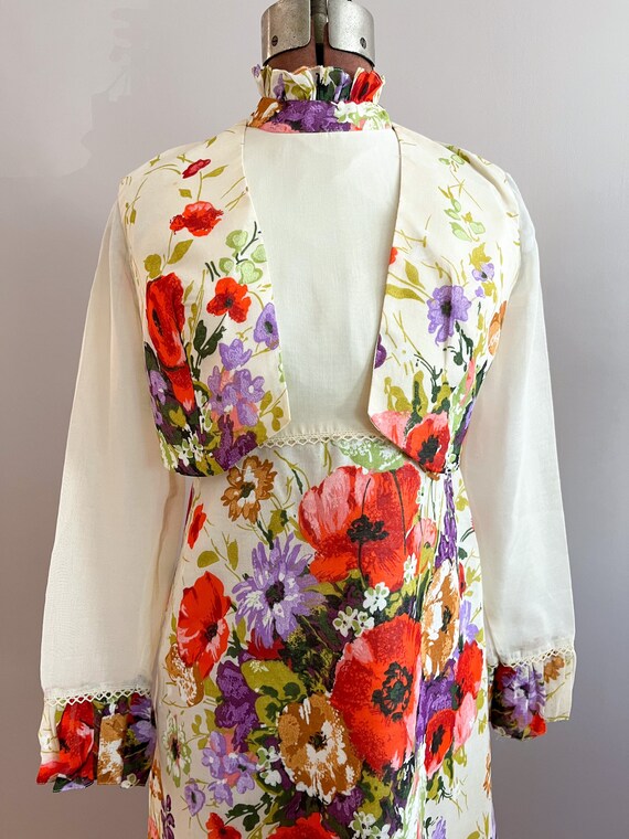 80’s Rose Floral Garden Party Summer Dress by Et Al