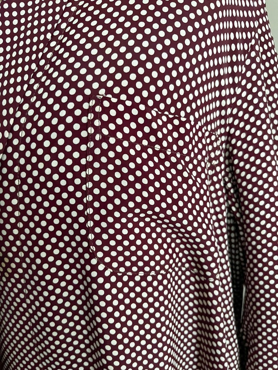 1940s Cold Rayon Chocolate and Cream Polka Dot Vi… - image 7