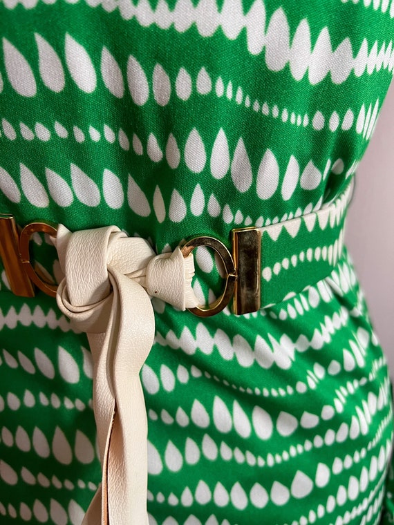 1970s Green and White Adele Simpson Vintage Dress… - image 6