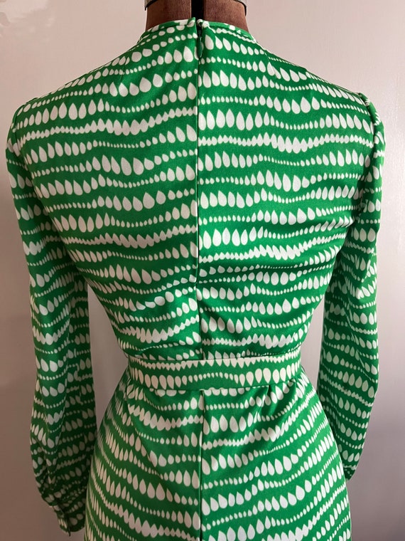 1970s Green and White Adele Simpson Vintage Dress… - image 8