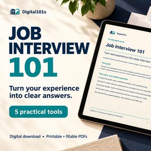 Job Interview Prep Kit for Beginners: STAR Method Workbook and Fillable PDF Practice Worksheets