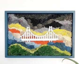 Golden Gate Bridge, Moss Art, San Francisco, Plant Art