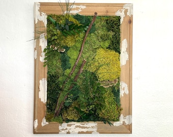 Moss Wall Art, Moss Painting, Preserved Moss, Moss Hanging, Preserved Moss, Plant Decor