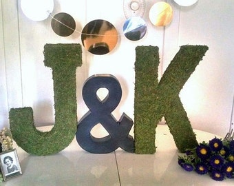 16" Moss Letters, Moss Numbers, Preserved Moss, Unique Signs, Wedding Decorations, Large Letters