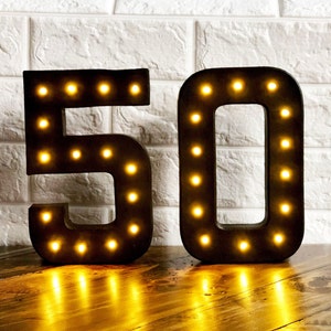 8&quot; Light up Number, Cardboard Number, Battery Operated, Marquee Number, Birthday Decorations,