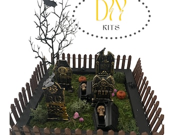 Cemetery DIY Kit, Halloween, Graveyard DIY Kit, Do It Yourself, Kids Activity, Adult Activity,
