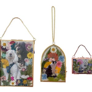Double Frame, Glass, Pet Portraits, Pet Memorial
