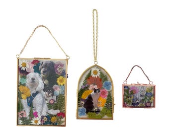 Double Frame, Glass, Pet Portraits, Pet Memorial