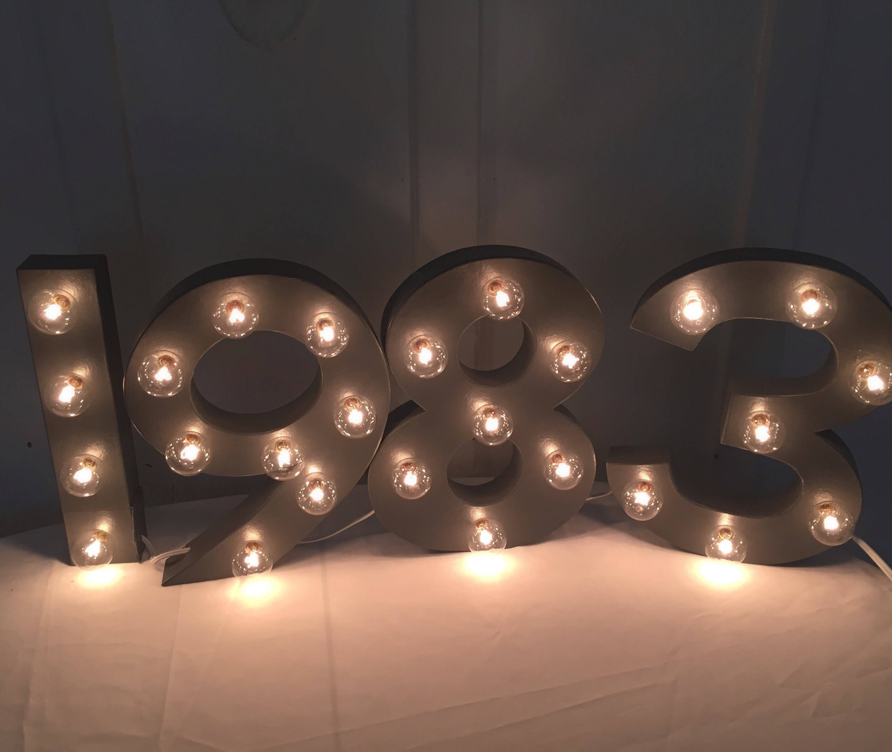 12 Light up Numbers Marquee Numbers Globe Lights Etsy