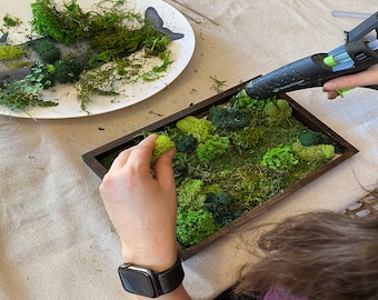 DIY Kit, Preserved Moss Art, Wall Decor, DIY Craft Kit, Kid Friendly, Nature Lover Gift