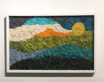 The Lucy, Moss Wall Art, Moss Painting, Preserved Moss