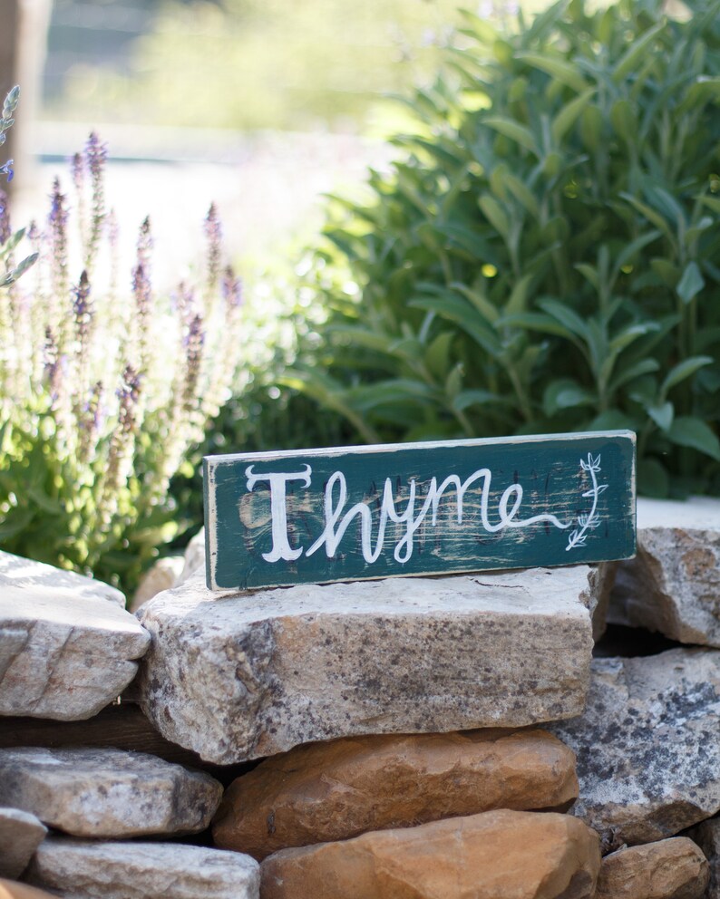Thyme Herbs Garden Sign Mothers Day Mom Gift Rustic Etsy