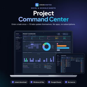 Hoja de cálculo de gestión de proyectos Modo oscuro Excel Hojas de cálculo de Google Diagrama de Gantt Tablero Kanban Seguimiento de tareas Matriz de Eisenhower Planificador de proyectos de equipo