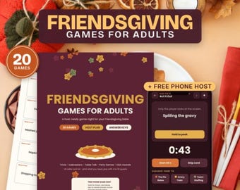 Vänner-spel för vuxna, utskrivbara Thanksgiving-quiz, isbrytare och bordssamtalskort