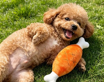 Pluche kippenpootje piepspeeltje voor honden, schattig kauwspeeltje in de vorm van een kippenpootje voor puppy's, zacht en interactief hondenspeeltje, verjaardagscadeau voor huisdieren