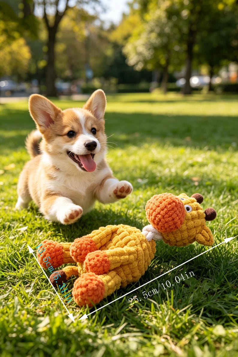 Giraffe Plush Dog Toy, Squeaky Stuffed Puppy Chew Toy, Durable Rope Dog ...