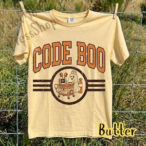 Camiseta de enfermera de Halloween "Code Boo", regalo para enfermera respiratoria, camiseta espeluznante de urgencias y UCI.
