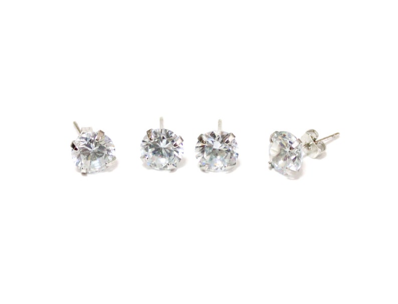 Unique Gifts Personalized Wedding Gift Diamond stud earrings 925 sterling silver Cubic Zirconia Stud Earring Birthday gift Gift for her
