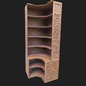 Dollhouse miniature corner cabinet 1/12 one scale in Art Deco, Art nouveau.
