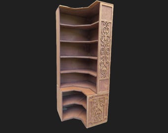 Dollhouse miniature corner cabinet 1/12 one scale in Art Deco, Art nouveau.