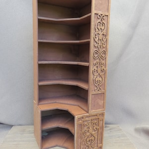 Dollhouse miniature corner cabinet 1/12 one scale in Art Deco, Art nouveau.