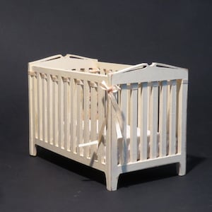 Dollhouse miniature furniture kit one scale (1/12) Lovely Crib.