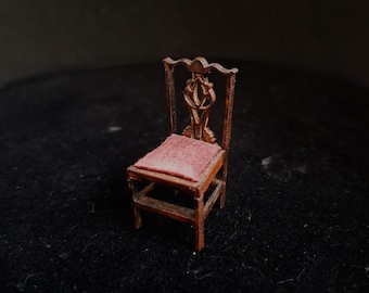 Poppenhuis miniatuur kit Victoriaanse stoel halve schaal 1:24