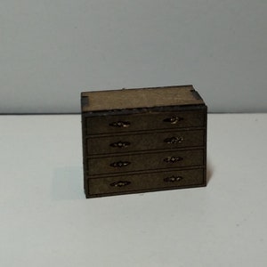 Dollhouse miniature commode 1/48 quarter scale in Art Deco, Art nouveau.