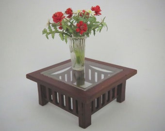 Table basse miniature maison de poupée à l'échelle 1/24 (1/24).