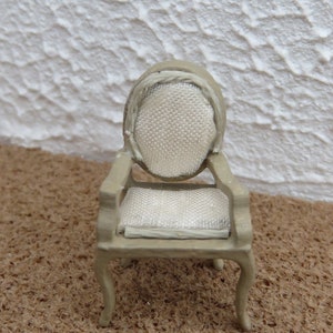 Dollshouse miniature cardboard kit quarter scale (1/48) French Rococo chair.