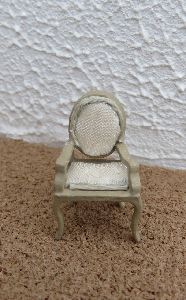 Dollshouse miniature cardboard kit quarter scale 1/48 French Rococo chair. image 1