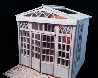 Puppenhaus-Miniatur Wintergarten KIT 1/24 halber Maßstab.