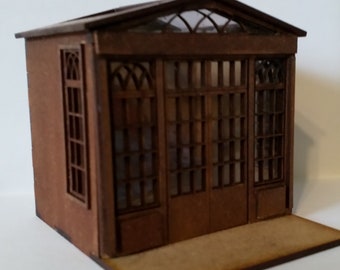 Dollhouse miniature conservatory kit 1/48 quarter scale.