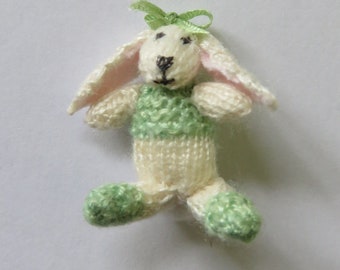 Dollhouse miniature knitted easter bunny