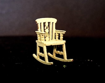Dollhouse miniature KIT  quarter scale (1:48) Rocking chair.