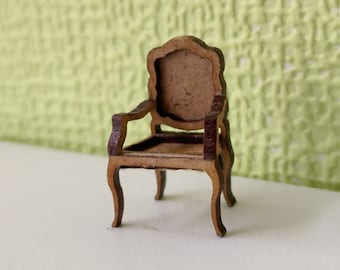 Dollshouse miniature KIT quarter scale (1/48) French Rococo chair 1.