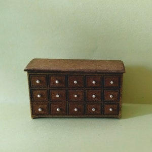 Dollshouse miniature kit quarter scale (1:48.1/48) pharmacists chest of drawers KIT.