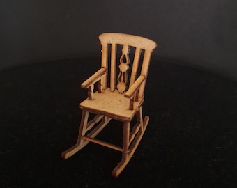 Dollhouse miniature KIT  half scale (1:24) Rocking chair.