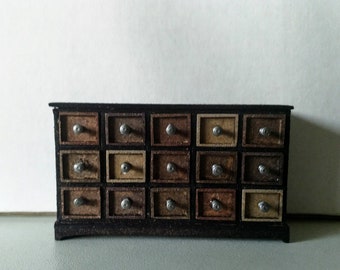 Dollshouse miniature kit half scale (1:24.1/24) pharmacists chest of drawers KIT.