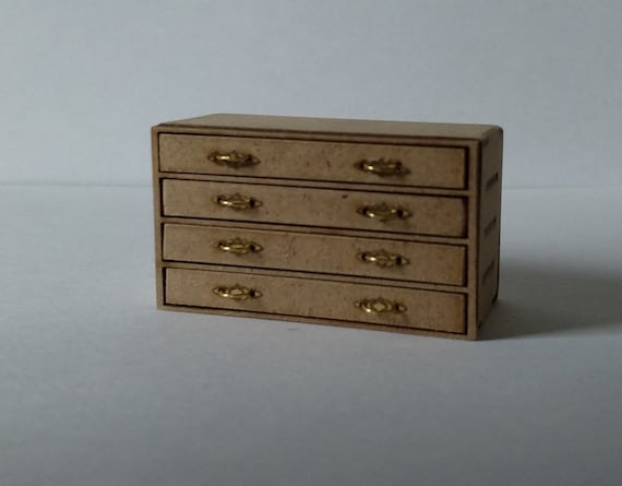 Dollhouse miniature commode 1/24 half scale in Art Deco, Art nouveau.